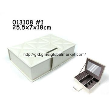 white faux leather jewellery box wholesale