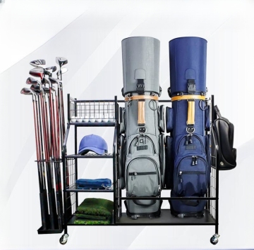 Golf Bag Storage Garage Organizer with Wheels