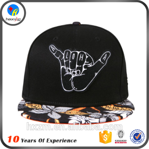 2015 flower brim logo printed hip hop cap