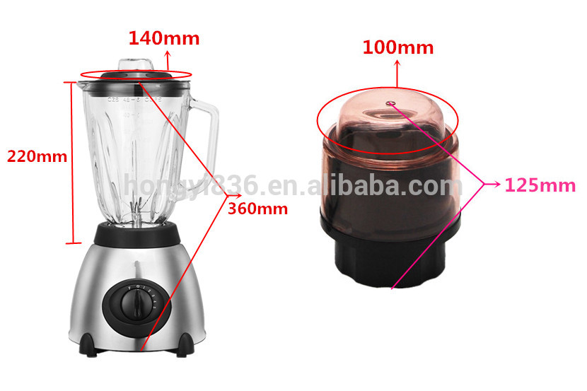 colorful multifunction juicer with light glass jar