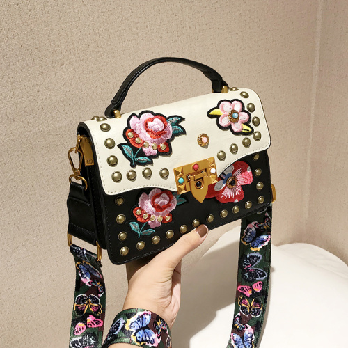 PU Leather Bag Embroidery Patch Girls Handbag