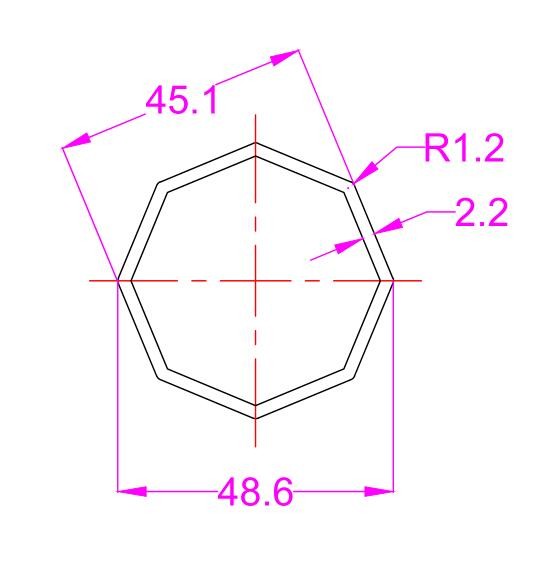 Octagonal tube /tubo/tubing