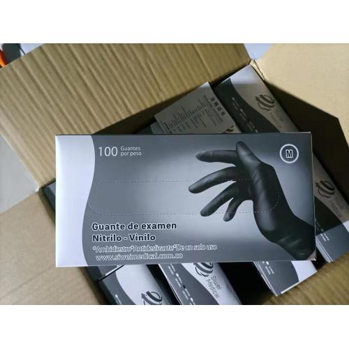 Disposable black vinyl glove