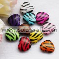 7 * 17 * 20 MM Zebra Draw Painting Colors Yiwu Heart Charm Beads Pattern