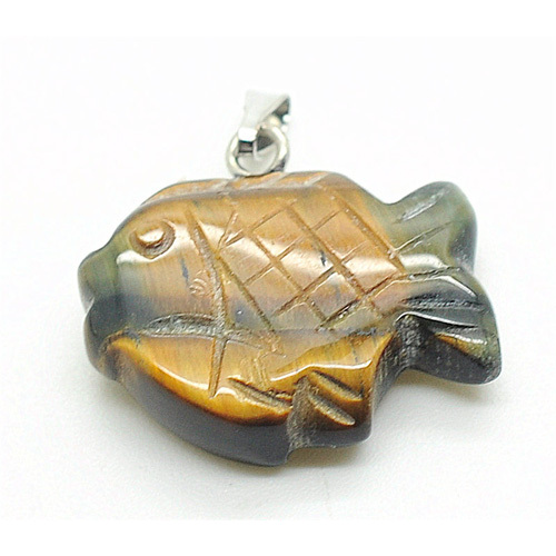 fish Shape Yellow Tiger eye pendant