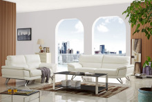 Bright Hue Leather Sofa