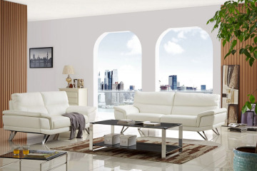 Bright Hue Leather Sofa