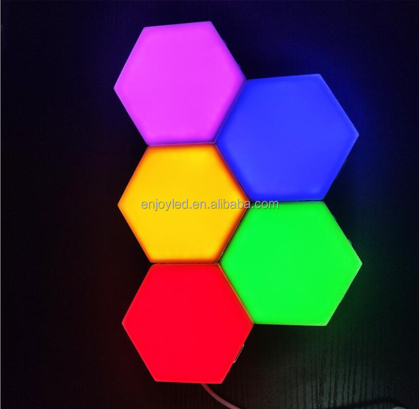 Rebow drop shipping stock wall mounted magnetic honeycomb quantum white touch DIY led night hexagonal lights