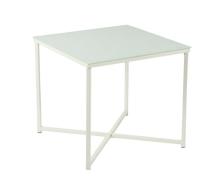 fancy MDF material small cube table steel frame furniture white coffee table