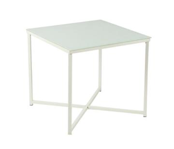 fancy MDF material small cube table steel frame furniture white coffee table