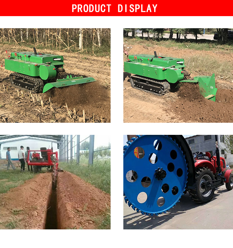 Multifunctional farm trencher micro trenching machine remote digging trencher discount price