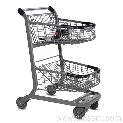 Double Basket Shopping Trolley