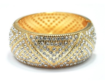 Bangle, Fashion Women Alloy Hinge Crystal Bangle, Bangle Bracelet Gold Jewelry Wholesale PT1551