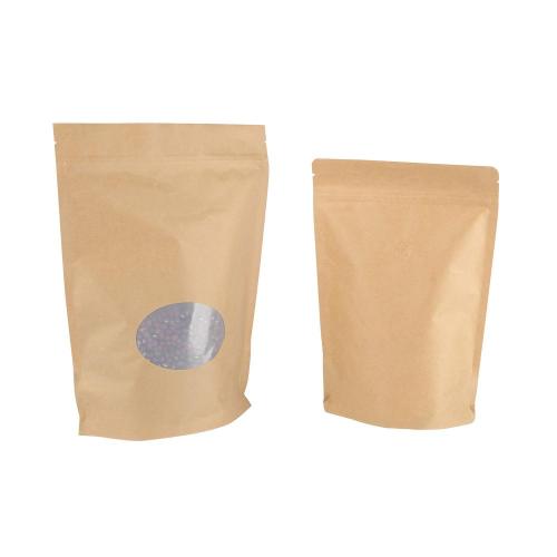 Zipper Compostable Kraft Papel Bolsas de alimentos Powder Bolsa