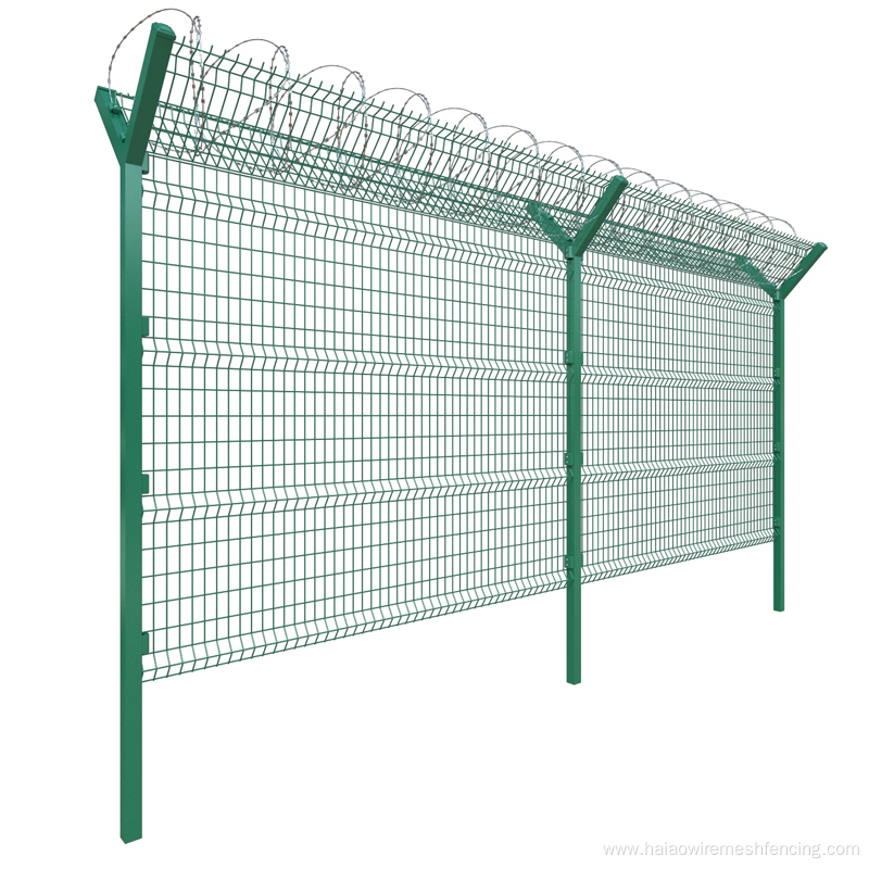 Hot dipped galvanized security welded wire airport fence