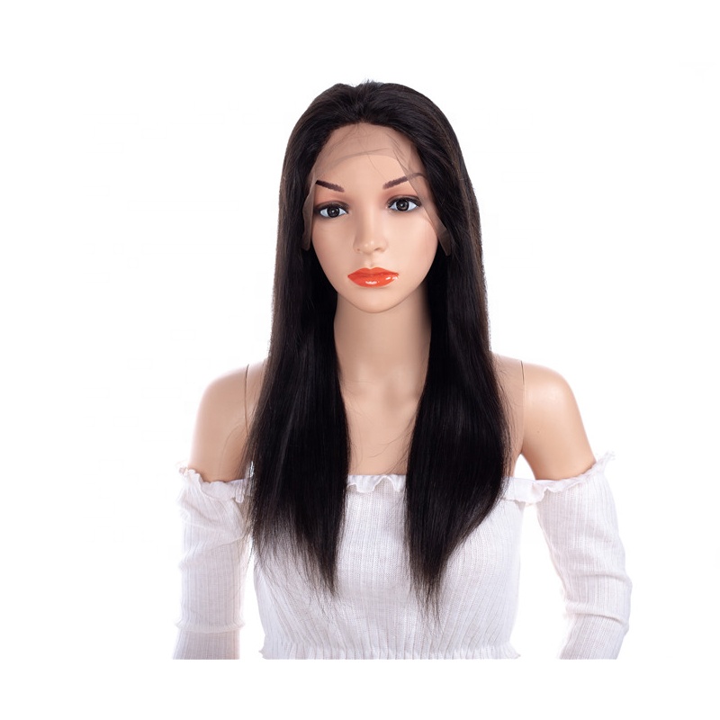 Factory Price Grade 10A Brazilian Virgin 360 Lace Frontal Straight Hair Closure Human Hair Wigs For Black Women
