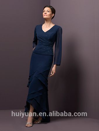 Chiffon long sleeve affordable mother of the bride outfits