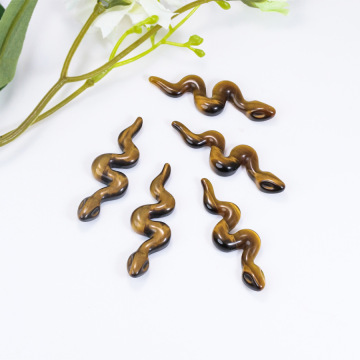 Natural Tiger Eye Stone Snake Shaped Gemstone