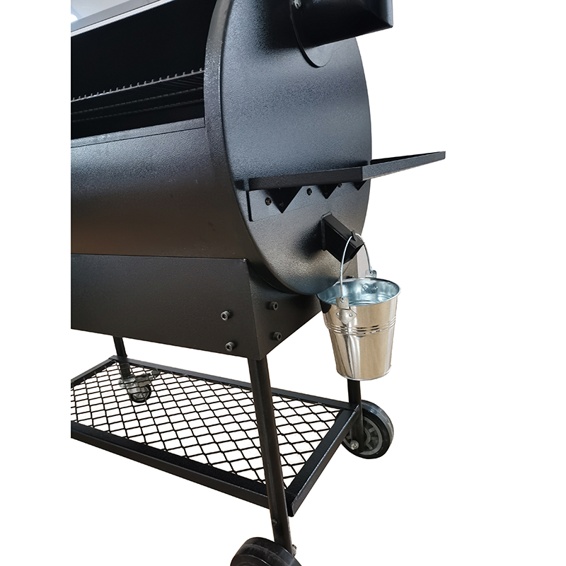 Wood Pellet Smoker BBQ Grill with Chimney -M