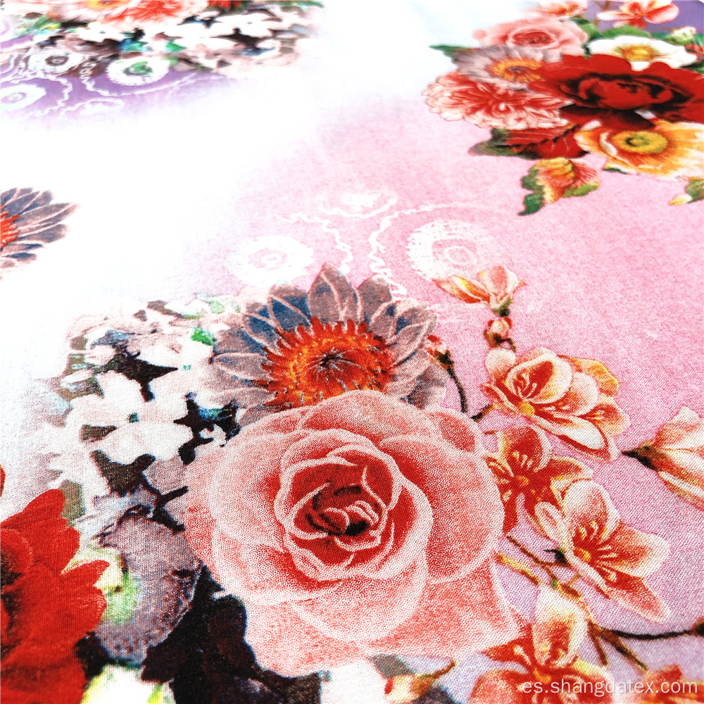 Diseño floral impreso digital semi rayado 45S