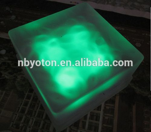 Glass Solar Powered Led Underground Light with Green Color, Glass Solar Brick Light