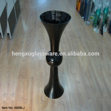 Black Glass Reversible Trumpet Vase Tall Trumpet Glass Vases