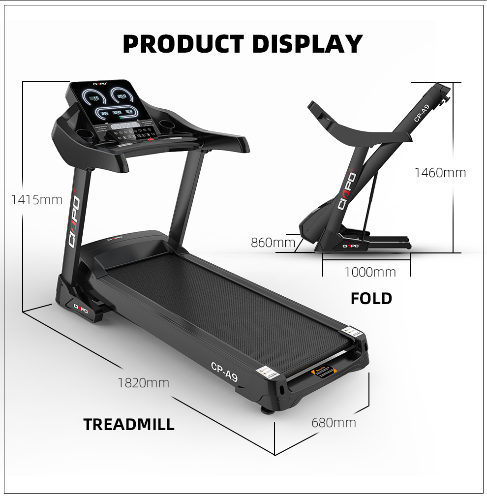 Fashion come & commercial folding treadmill incline running machine gym fitness equipment manufacturer professional China