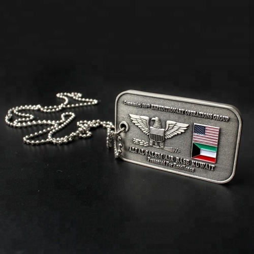 Wholesale Engraved Embossed US Military Metal Dog Tag