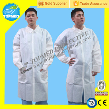 CE Certificated Disposable Nonwoven Lab Coat, SBPP Lab Coat