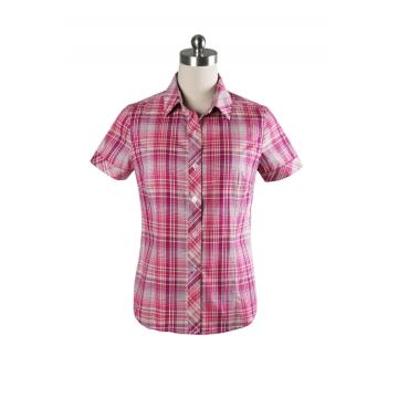 High quality cheap 100 cotton plaid T-shirt