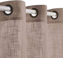 Cotton Linen Feeling Semi Sheer Top Grommet Gauze Sheer Voile Curtains for The Living Room Bedroom Home