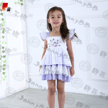 High quality lavender embroidered toddler outfits