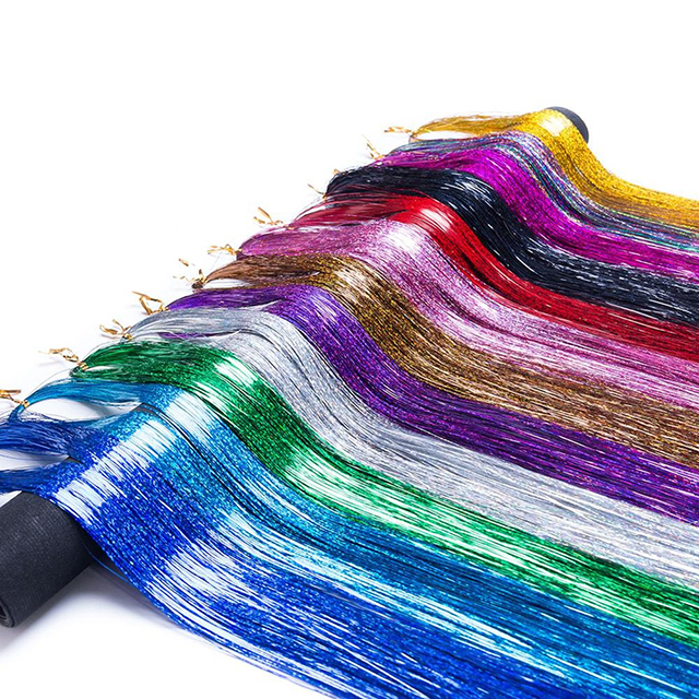 High Quality Rainbow Colorful 48 inch Hair Tinsel Crochet Hair Extensions Women for Braiding Hair Clip