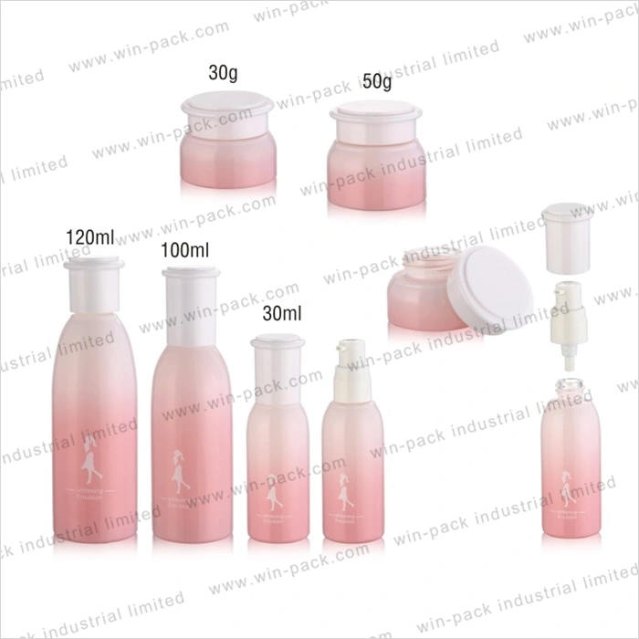 Glass Jar Transparent Purple Color Screw Ribbed Cap 50g Skincare Container