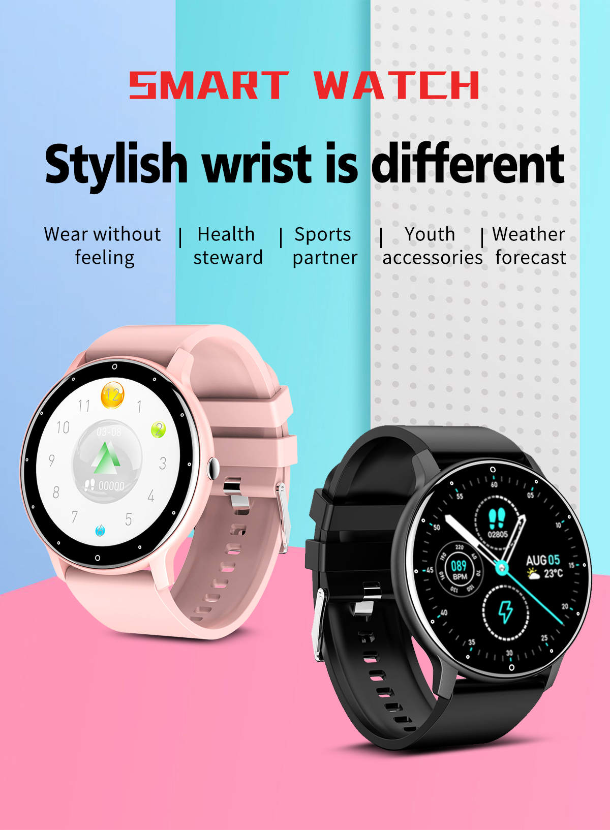 ZL02 Latest Round Smartwatch Phone Call Sleep Monitoring Fitness Waterproof Smart Mobile Watch