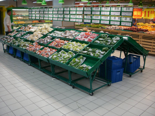 Supermarket Metal Vegetable Show Stand of Retail Store