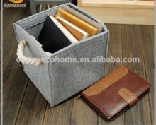 felt box with rope handle