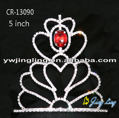 5" Wholesale Cheap Pageant Princess Tiaras Red Crowns