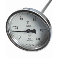Thermomètre bimétallique axiale en acier inoxydable