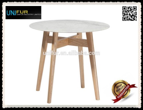 High quality new arrival marble inlaid table tops with wooden legs