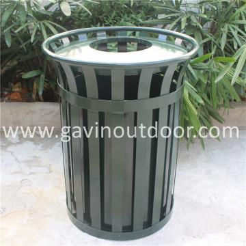 Powder coated flat bar dustbin outdoor street dustbin