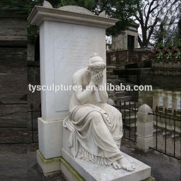 Pere lachaise stone grave sculpture marble grief female statue for decoration