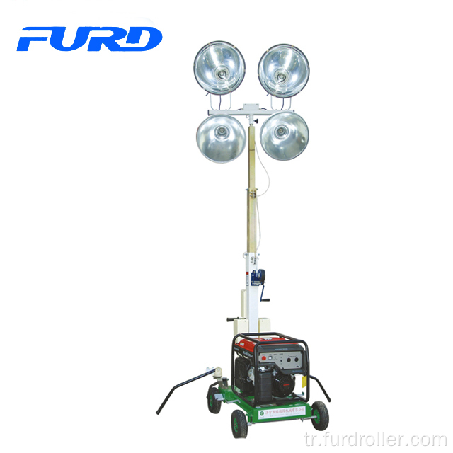 400w * 4 lambalar ile küçük taşınabilir mobil ışık kulesi dizel jeneratör