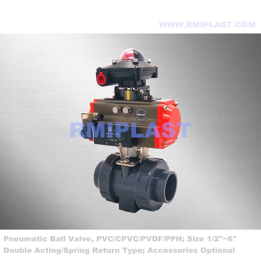 PPH Ball Valve Pneumatic Actuged PN10