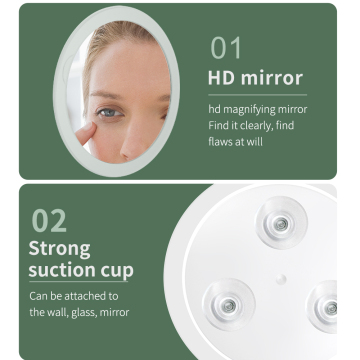 Wall Mounted Suction Cup Bathroom Mirror Shower