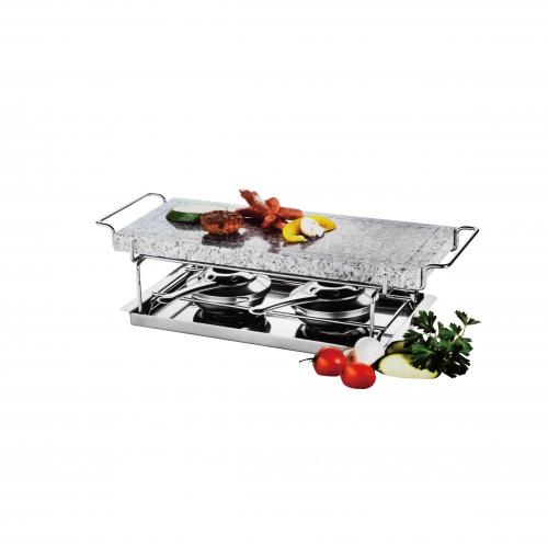 Hot Cooking Stone Griller mit zwei Rechauds