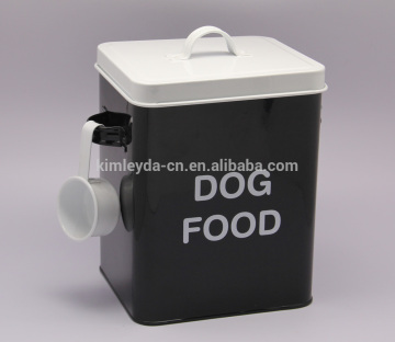 Dog Food Container Tin in Black and White