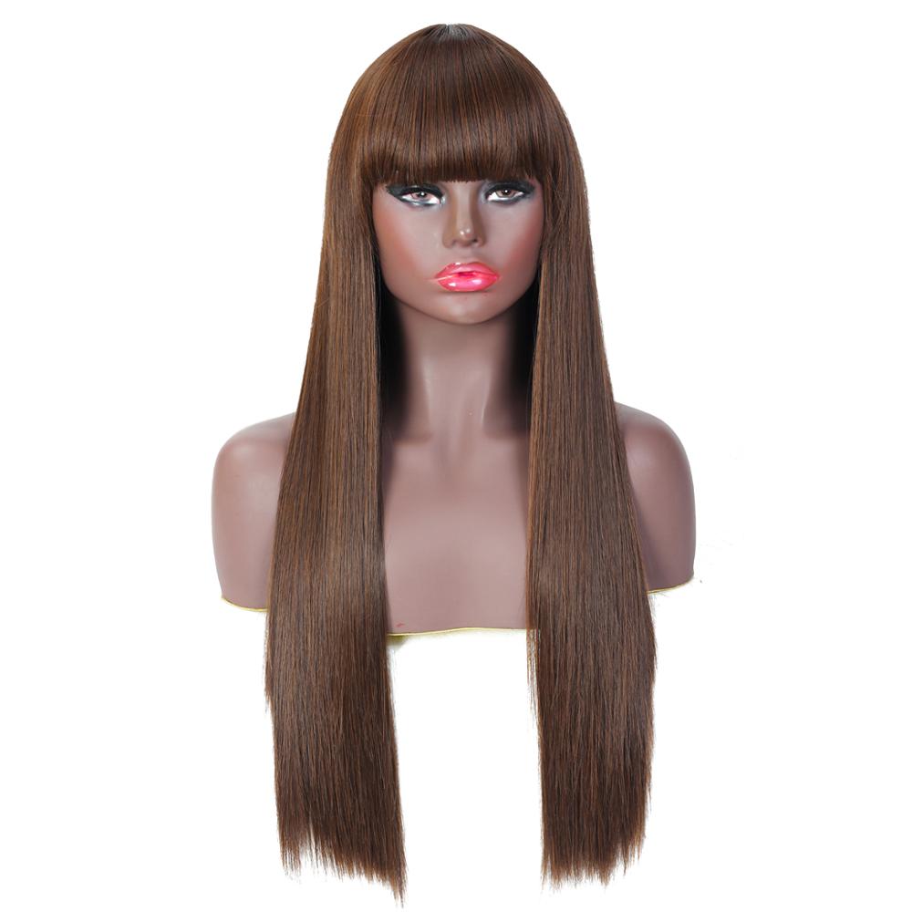 MYZER straight hair cheap artificial wig, synthetic wig supplier, 26-inch artificial wig in various colors (cream color)