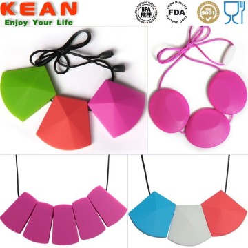 100% BPA Free Non-Toxic Silicone Diamonds Silicone Teething Necklace Diamonds