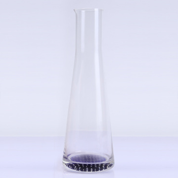 Decanter e bicchiere in vetro senza piombo con bellissimo fondo a bolle